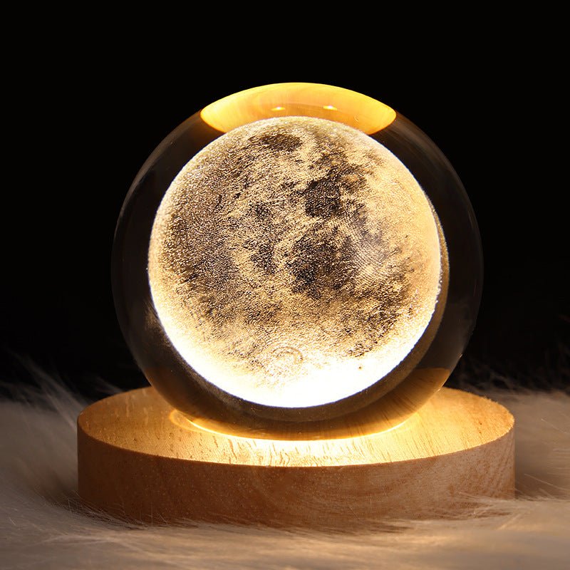Luminous Starry Sky And Planets Moon Moon Crystal Ball Small - TS Store