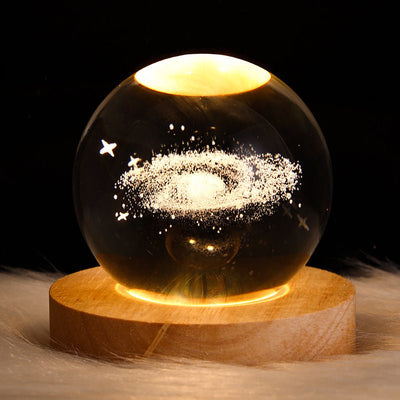 Luminous Starry Sky And Planets Moon Moon Crystal Ball Small - TS Store