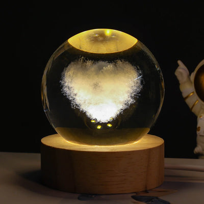 Luminous Starry Sky And Planets Moon Moon Crystal Ball Small - TS Store