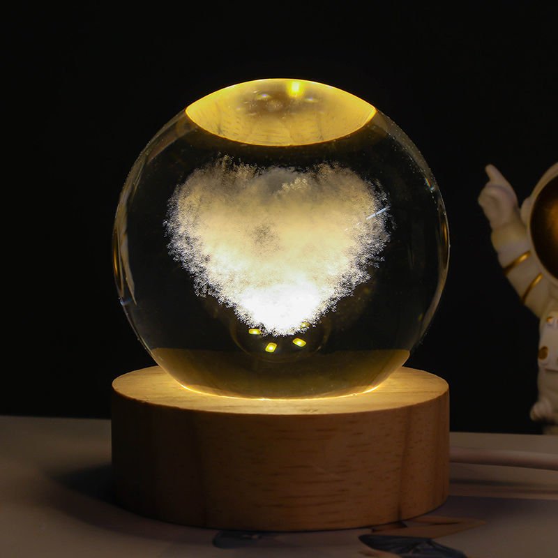 Luminous Starry Sky And Planets Moon Moon Crystal Ball Small - TS Store