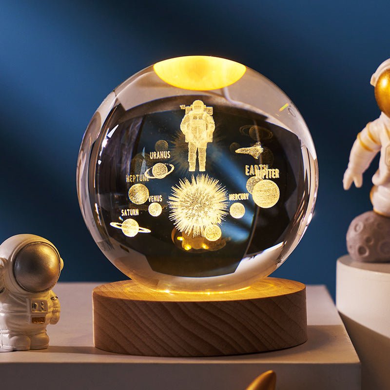 Luminous Starry Sky And Planets Moon Moon Crystal Ball Small - TS Store
