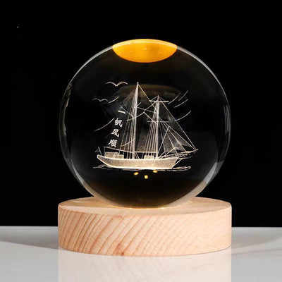 Luminous Starry Sky And Planets Moon Moon Crystal Ball Small - TS Store