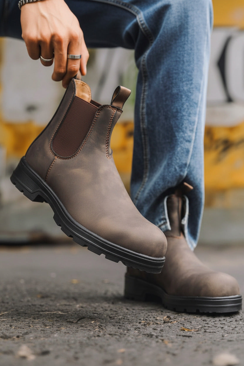 Men's Retro Chunky - Soled Casual Ankle Boots - TS Store