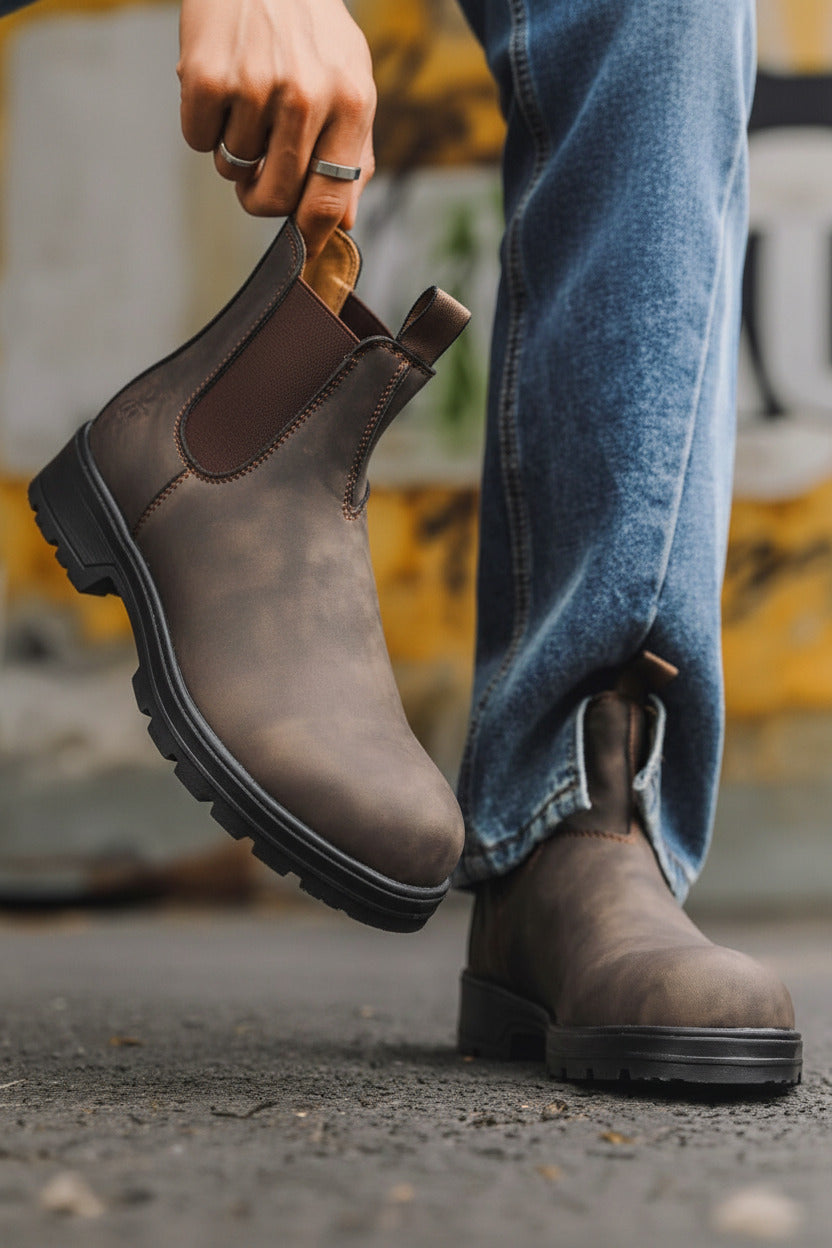 Men's Retro Chunky - Soled Casual Ankle Boots - TS Store