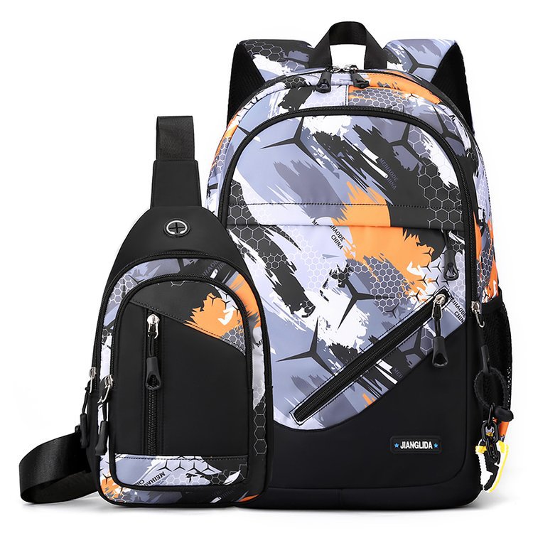 Mens Two - Piece Set Backpack And Chest Bag - TS Store