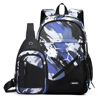 Mens Two - Piece Set Backpack And Chest Bag - TS Store