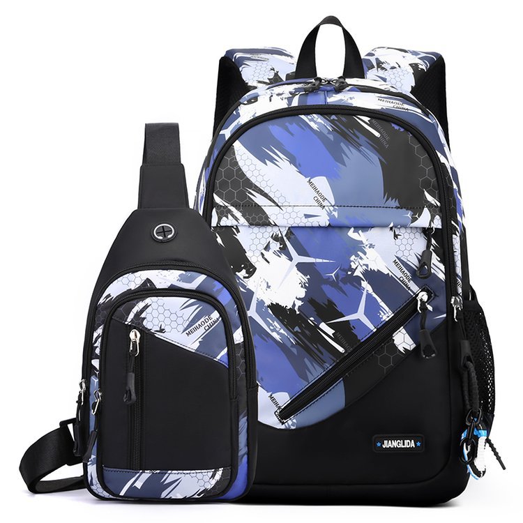 Mens Two - Piece Set Backpack And Chest Bag - TS Store
