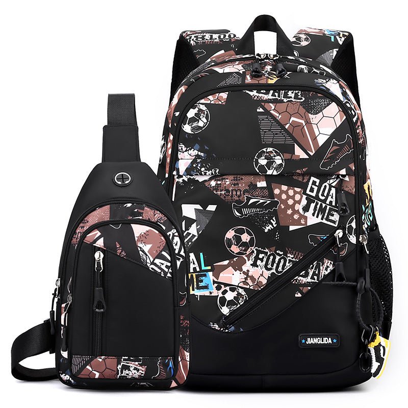 Mens Two - Piece Set Backpack And Chest Bag - TS Store