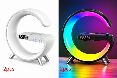 New Intelligent G Shaped LED Lamp Bluetooth Speake Wireless Charger Atmosphere Lamp App Control For Bedroom Home Decor - TS Store
