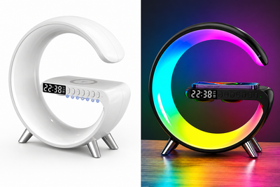 New Intelligent G Shaped LED Lamp Bluetooth Speake Wireless Charger Atmosphere Lamp App Control For Bedroom Home Decor - TS Store