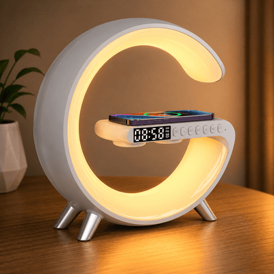 New Intelligent G Shaped LED Lamp Bluetooth Speake Wireless Charger Atmosphere Lamp App Control For Bedroom Home Decor - TS Store