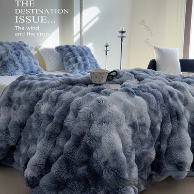Polyester Carpet Rabbit Bubble Velvet Thickened Nap Blanket Quilt - TS Store