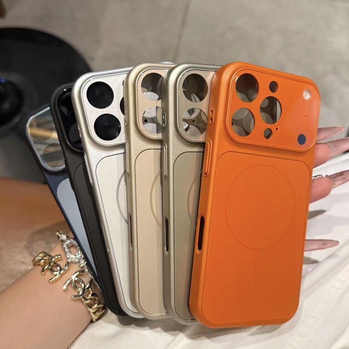 Solid Color All - inclusive Magnetic Phone Case Nano Frosted Glass For Magsafe Phone Case For I Phone 17 Air 16 15 14 13 Pro Max Magnetic Wireless Charge Armor Covery - TS Store