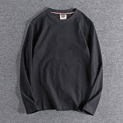 Solid - color Washed Pullover Base Shirt - TS Store