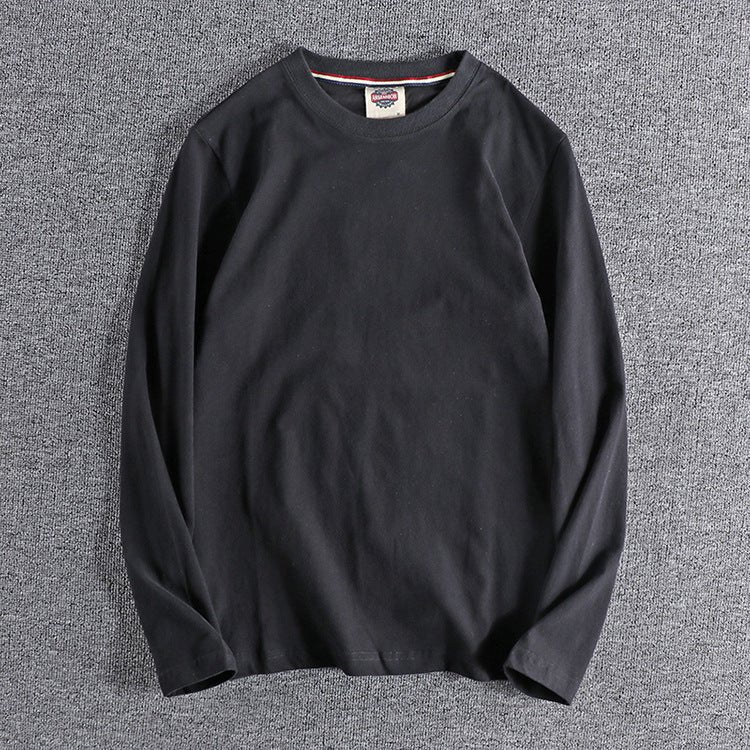 Solid - color Washed Pullover Base Shirt - TS Store