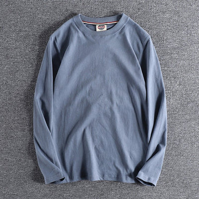Solid - color Washed Pullover Base Shirt - TS Store