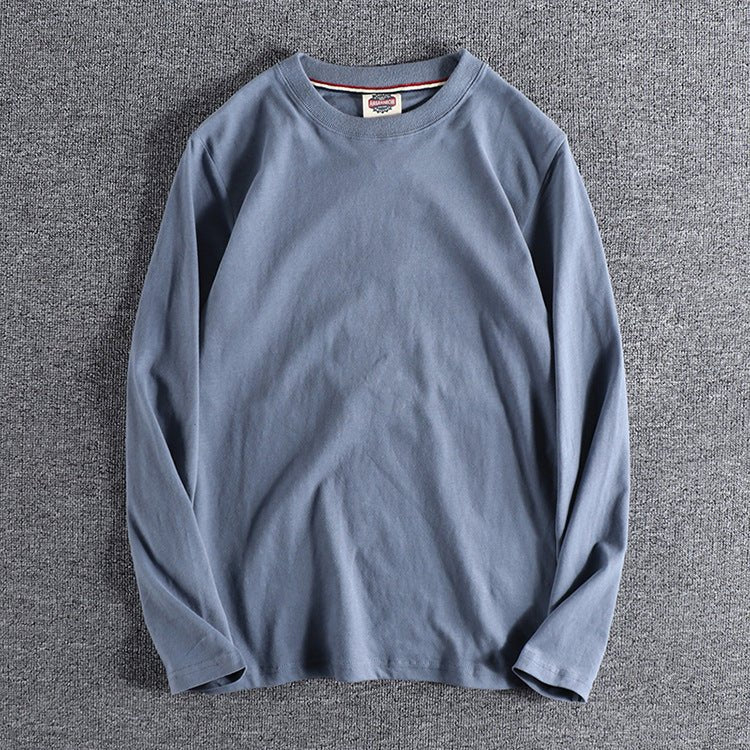 Solid - color Washed Pullover Base Shirt - TS Store