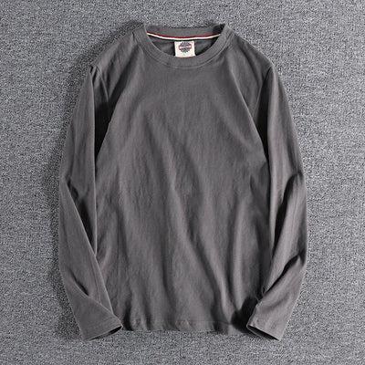 Solid - color Washed Pullover Base Shirt - TS Store