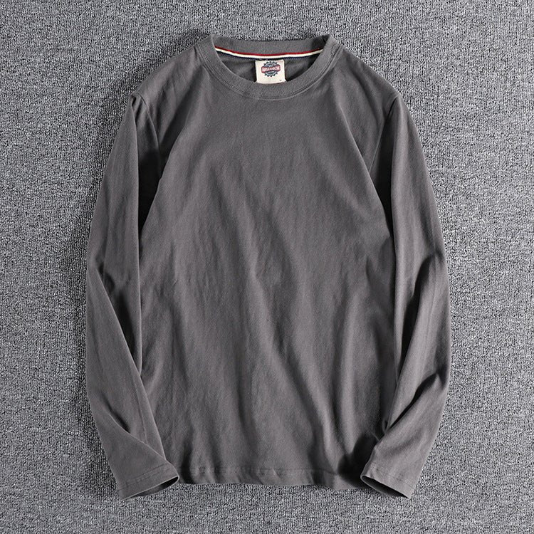 Solid - color Washed Pullover Base Shirt - TS Store