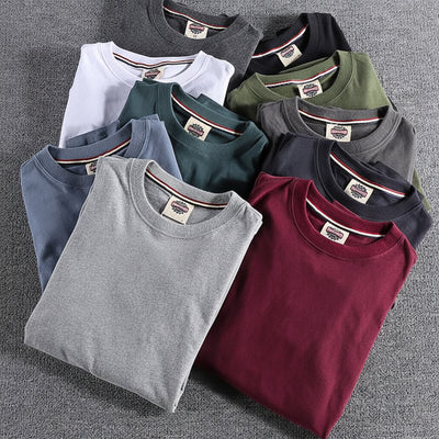 Solid - color Washed Pullover Base Shirt - TS Store