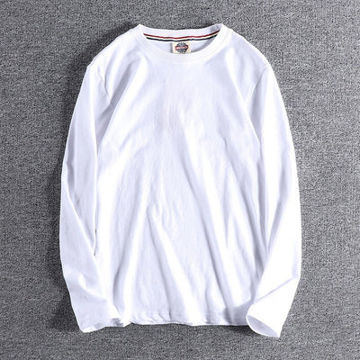 Solid - color Washed Pullover Base Shirt - TS Store