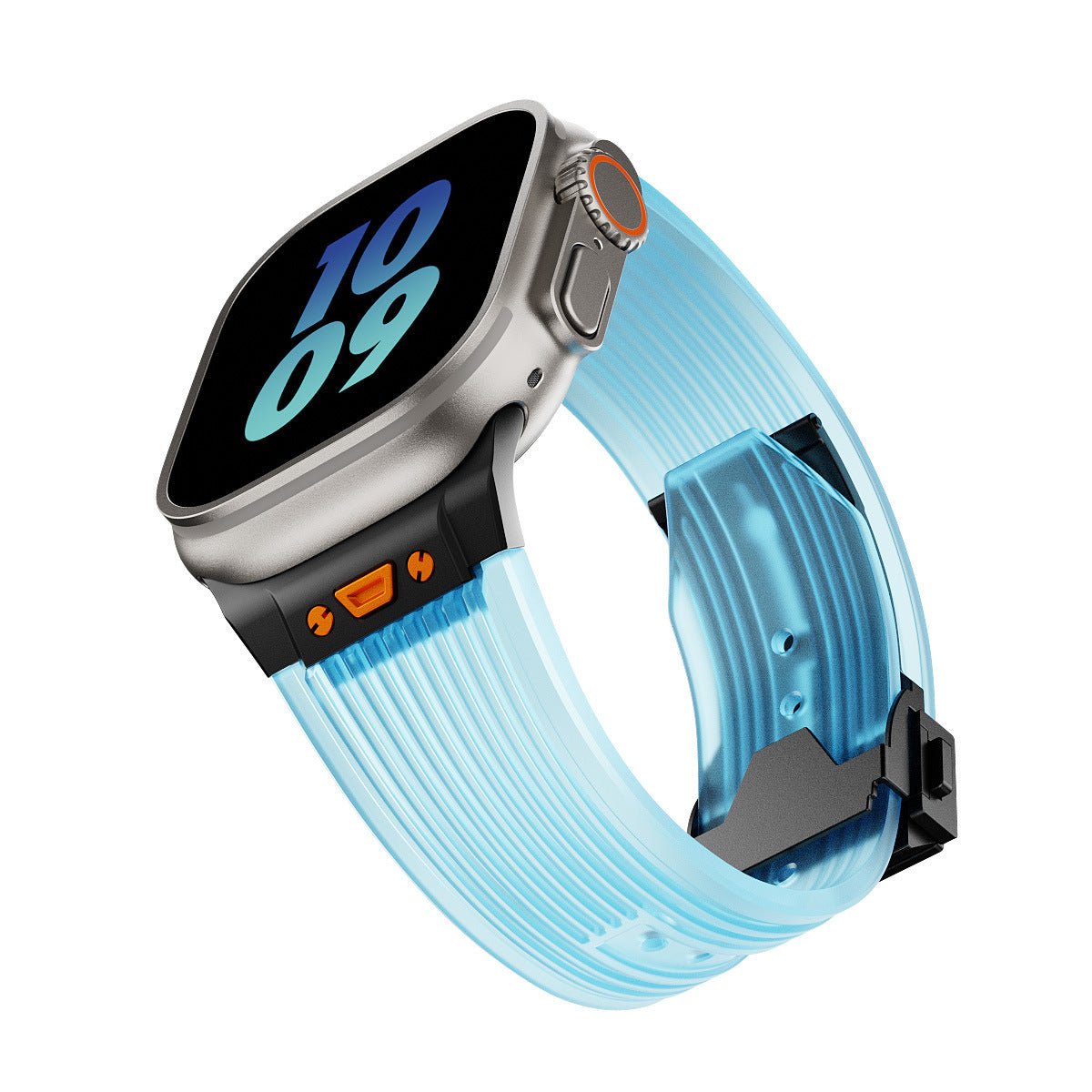 Transparent Liquid Elastic Silicone Metal Folding Buckle Watch Strap - TS Store