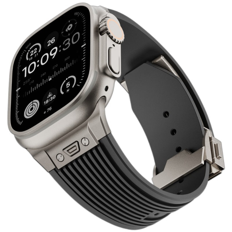 Transparent Liquid Elastic Silicone Metal Folding Buckle Watch Strap - TS Store