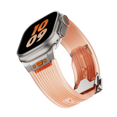 Transparent Liquid Elastic Silicone Metal Folding Buckle Watch Strap - TS Store