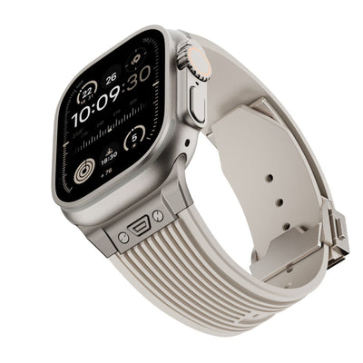 Transparent Liquid Elastic Silicone Metal Folding Buckle Watch Strap - TS Store