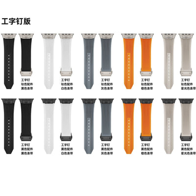 Transparent Liquid Elastic Silicone Metal Folding Buckle Watch Strap - TS Store