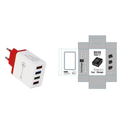 USB Charger Quick Charge 3.0 4 Phone Adapter For Tablet Portable Wall Mobile Charger Fast Charger - TS Store