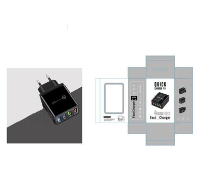 USB Charger Quick Charge 3.0 4 Phone Adapter For Tablet Portable Wall Mobile Charger Fast Charger - TS Store
