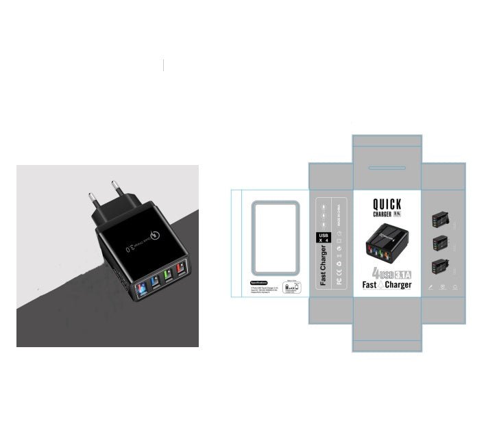 USB Charger Quick Charge 3.0 4 Phone Adapter For Tablet Portable Wall Mobile Charger Fast Charger - TS Store