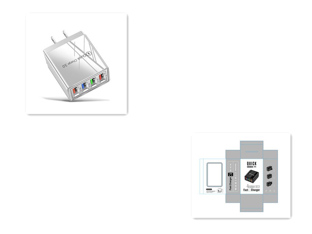 USB Charger Quick Charge 3.0 4 Phone Adapter For Tablet Portable Wall Mobile Charger Fast Charger - TS Store